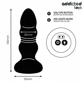 ADDICTED TOYS - PLUG ANAL ROTATIF ET VIBRANT, TÉLÉCOMMANDE AVEC LUMIÈRE LED
