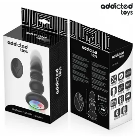 ADDICTED TOYS - TAPPO ANALE ROTANTE E VIBRANTE, LUCE LED, TELECOMANDO