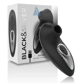 BLACKandSILVER - DRAKE DELUXE SUCKING VIBE RECHARGEABLE SILICONE NOIR