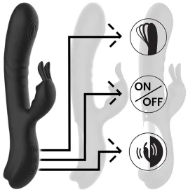 BLACKandSILVER - STIMULATEUR DE LAPIN EN SILICONE RECHARGEABLE JAMIE NOIR