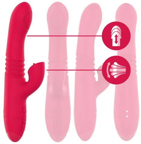 INTENSE - DUA MULTIFUNCTION RECHARGEABLE UP and DOWN VIBRATOR WITH RED TONGUE