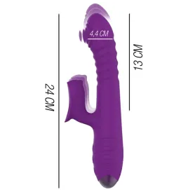 INTENSE - VIBRATEUR RECHARGEABLE MULTIFONCTION IGGY UP and DOWN AVEC STIMULATEUR CLITORAL VIOLET