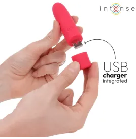 INTENSE - SYMONE BALA VIBRADORA RECARGABLE POR USB 8 VIBRACIONES ROJO 10 X 2.2 CM