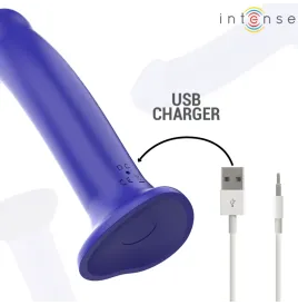 INTENSE - VICTORIA VIBRADOR CON VENTOSA 10 VIBRACIONES AZUL OSCURO CONTROL REMOTO
