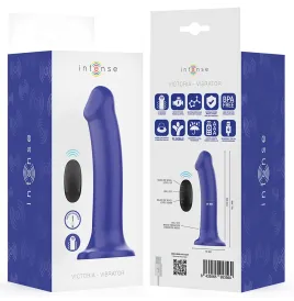 INTENSE - VICTORIA VIBRATOR WITH SUCTION CUP 10 VIBRATIONS DARK BLUE REMOTE CONTROL