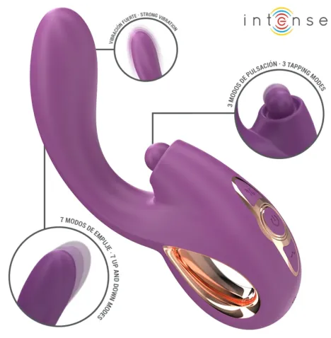 INTENSE - LALI VIBRATEUR MULTIFONCTION POINT G TAPPING and THRUST and VIBRATION VIOLET