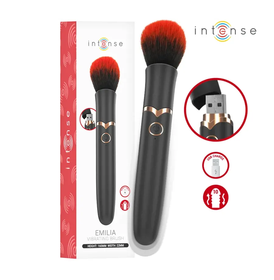 INTENSE - EMILIA VIBRATIONSBÜRSTE 10 VIBRATIONEN 16 CM INTENSE - EMILIA VIBRATIONSBÜRSTE 10 VIBRATIONEN 16 CM