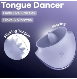 SATISFYER - TONGUE DANCER STIMULATEUR CLITORIAL AVEC VIBRATIONS ET PULSATIONS LILAS
