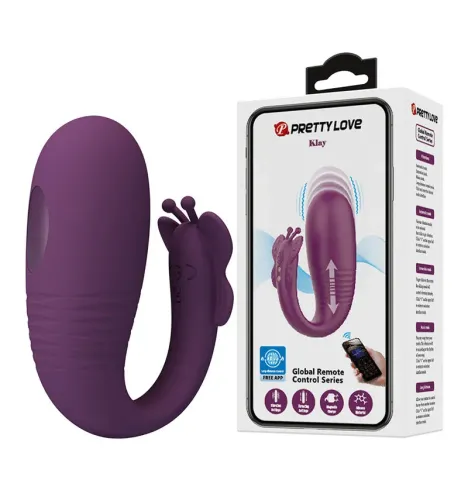 PRETTY LOVE - KLAY STOSS-EI-VIBRATOR, APP-STEUERUNG, LILA