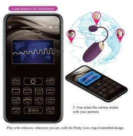 PRETTY LOVE - VIBRATEUR ŒUF À PROFONDEUR KLAY CONTRÔLÉ PAR APPLICATION VIOLET