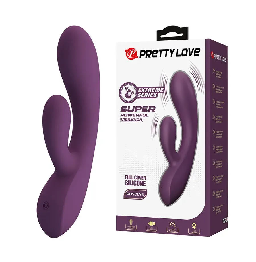 PRETTY LOVE - VIBRATORE A FORMA DI CONIGLIO RICARICABILE ROSOLYN CON 10 FUNZIONI PRETTY LOVE - VIBRATORE A FORMA DI CONIGLIO RICARICABILE ROSOLYN CON 10 FUNZIONI