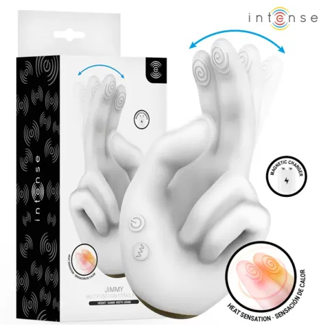 INTENSE - JIMMY STIMOLATORE MULTIFUNZIONE A FORMA DI MANO CON VIBRAZIONE E CALORE