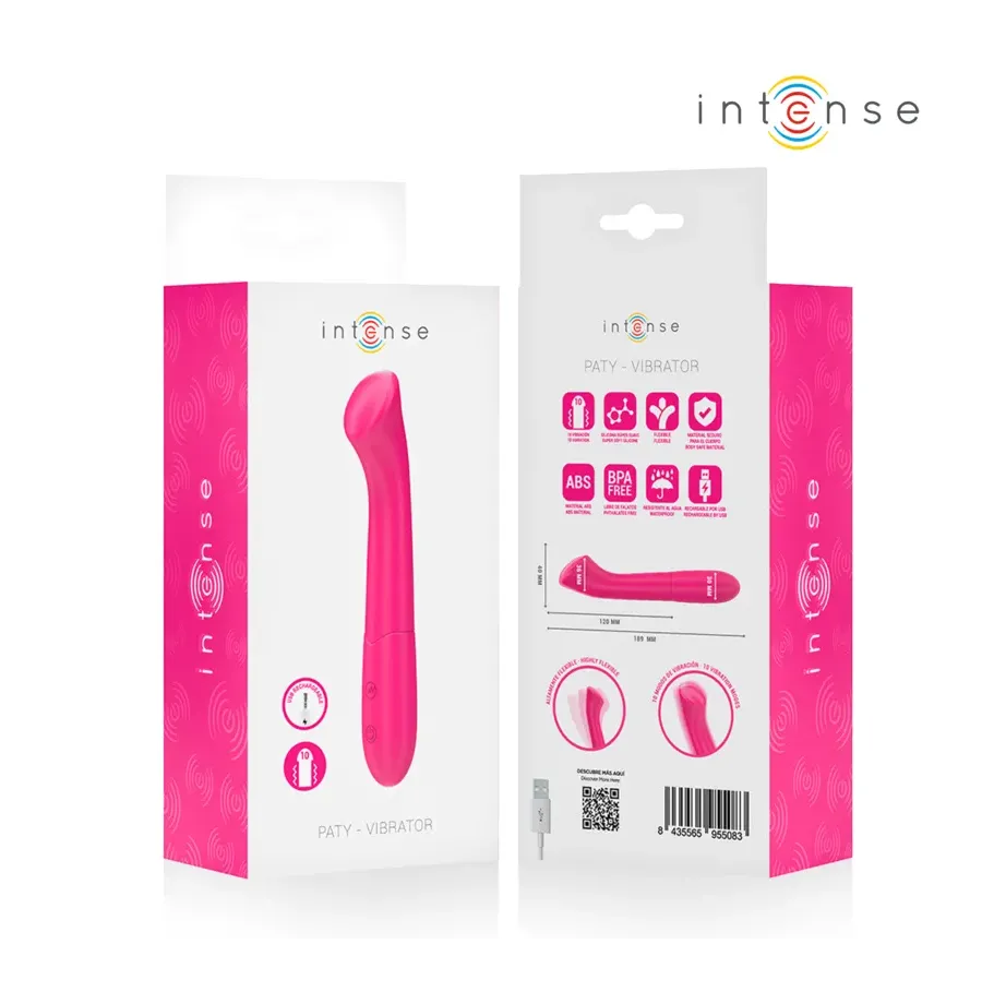 INTENSE - PATY 19 CM FLEXIBLE 10 VIBRATIONS MODÈLE 2 ROSE INTENSE - PATY 19 CM FLEXIBLE 10 VIBRATIONS MODÈLE 2 ROSE