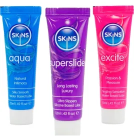 KIT DE LUBRIFIANTS VITAL POUR LA PEAU - AQUA, SUPERSLIDE ET EXCITE (3 x 12 ml)