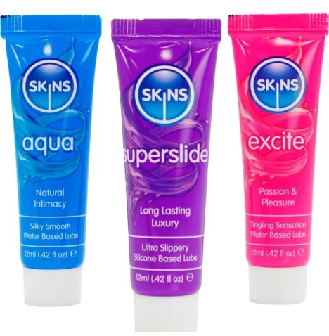 SKINS - VITAL LUBES KIT AQUA, SUPERSLIDE and EXCITE LUBRICANTS 3 x 12 ML