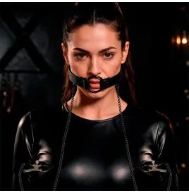 FETISH SUBMISSIVE - GAG RING WITH NIPPLE CLAMPS
