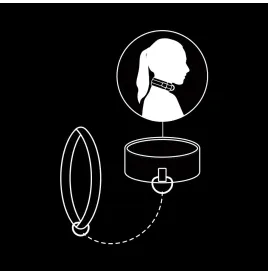 FETISH SUBMISSIVE - COLLAR CON CADENA CON FORRO DE NEOPRENO
