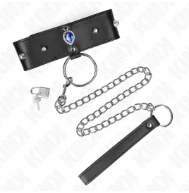 KINK - COLLIER 65 CM AVEC BRACELET AVEC DIAMANTS BLEU AJUSTABLE 36-43 CM X 5 CM
