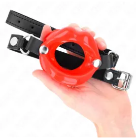 KINK - BÂTON LIP 8 CM AVEC SANGLE EN CUIR ROUGE 63 x 2 CM AJUSTABLE 39-58 CM