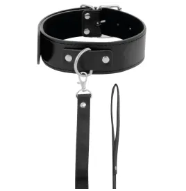 DARKNESS - POSTURE NECKLACE WITH LEATHER CHAIN