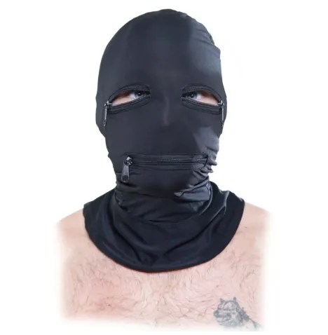 FETISH FANTASY SERIES - CAPUCHE AVEC FERMETURE ÉCLAIR NOIRE
