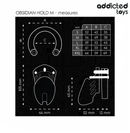 ADDICTED TOYS LOCKED - CAGE À PÉNIS OBSIDIAN HOLD TAILLE M
