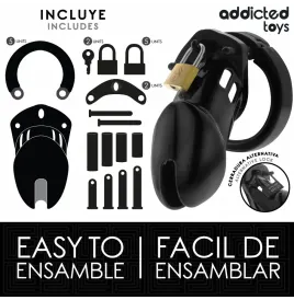 ADDICTED TOYS LOCKED - CAGE À PÉNIS OBSIDIAN HOLD TAILLE M