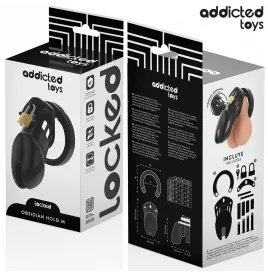 ADDICTED TOYS LOCKED - OBSIDIAN HOLD PENIS CAGE SIZE M