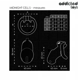 ADDICTED TOYS LOCKED - MINDNIGHT CELL CAGE À PÉNIS TAILLE S