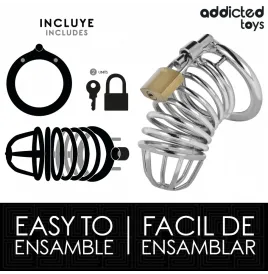 ADDICTED TOYS LOCKED - IRON CELL METAL PENIS CAGE SIZE M