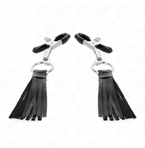KINK - LEATHERETTE TASSEL NIPPLE CLAMPS 6 CM