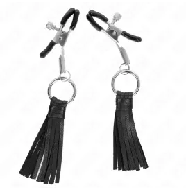 KINK - MORSETTI PER CAPEZZOLI IN SIMILPELLE CON NAPPINE 6 CM