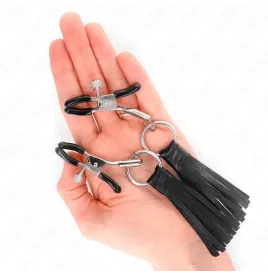 KINK - MORSETTI PER CAPEZZOLI IN SIMILPELLE CON NAPPINE 6 CM