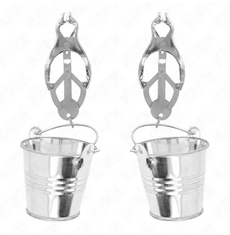 KINK - JAPANISCHE KLEEBLATT-NIPPELKLAMMERN MIT EIMER SILBER