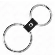 KINK - DOPPELTER PENISRING AUS METALL 3,7 CM BIS 5 CM VERBUNDEN DURCH LEDERBAND MODELL 1