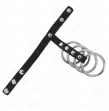 KINK - 4 METAL PENIS RINGS 3.8 CM CONNECTED WITH LEATHER STRAP 22 X 1.5 CM AND PRESSURE CLOSURE