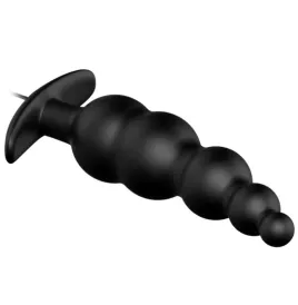 PRETTY LOVE - PLUG ANAL SILICONE EXTRA STIMULATION ET 12 MODES DE VIBRATION NOIR