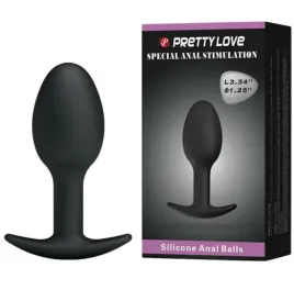 PRETTY LOVE - SILICONE ANAL PLUG 6.5 CM BLACK