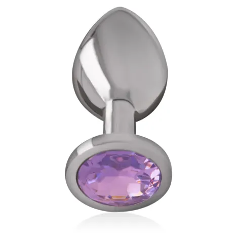 INTENSE - PLUG ANALE IN METALLO ALLUMINIO CON CRISTALLO VIOLA MISURA S