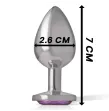 INTENSE - ANALPLUG AUS ALUMINIUMMETALL MIT VIOLETTEM KRISTALL, GRÖSSE S