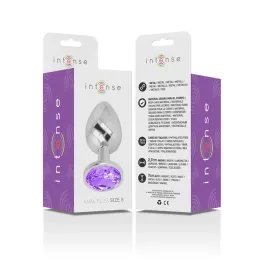 INTENSE - PLUG ANAL EN MÉTAL ALUMINIUM AVEC CRISTAL VIOLET TAILLE S