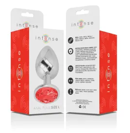 INTENSE - PLUG ANAL EN MÉTAL ALUMINIUM AVEC CRISTAL ROUGE TAILLE L