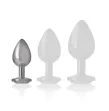 INTENSE - ALUMINUM METAL ANAL PLUG WITH SILVER CRYSTAL SIZE S INTENSE - ALUMINUM METAL ANAL PLUG WITH SILVER CRYSTAL SIZE S