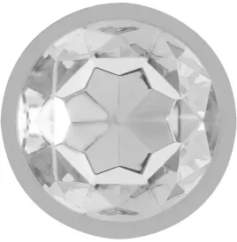 INTENSE - ALUMINUM METAL ANAL PLUG WITH SILVER CRYSTAL SIZE S