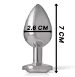 INTENSE - ALUMINUM METAL ANAL PLUG WITH SILVER CRYSTAL SIZE S INTENSE - ALUMINUM METAL ANAL PLUG WITH SILVER CRYSTAL SIZE S
