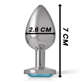 INTENSE - PLUG ANAL METAL ALUMINIO CON CRISTAL AZUL TALLA S