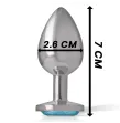 INTENSE - ALUMINUM METAL ANAL PLUG WITH BLUE CRYSTAL SIZE S INTENSE - ALUMINUM METAL ANAL PLUG WITH BLUE CRYSTAL SIZE S