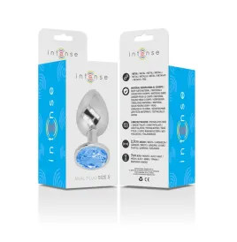 INTENSE - PLUG ANAL METAL ALUMINIO CON CRISTAL AZUL TALLA S