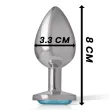 INTENSE - PLUG ANAL EN MÉTAL ALUMINIUM AVEC VERRE BLEU TAILLE M INTENSE - PLUG ANAL EN MÉTAL ALUMINIUM AVEC VERRE BLEU TAILLE M