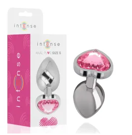 INTENSE - PLUG ANAL EN MÉTAL ALUMINIUM COEUR ROSE TAILLE S